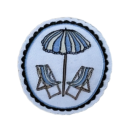 Small Patch Beach Chairs and Umbrella